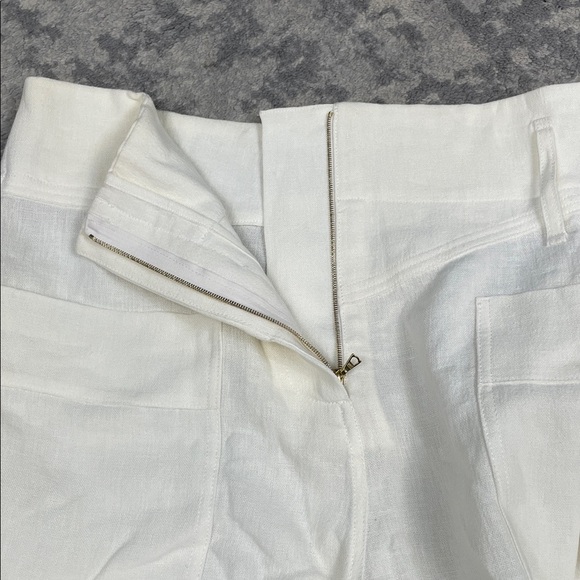 NWT Le Kasha Sinai White Linen Cuffed Shorts High Rise Sz L - Picture 9 of 11